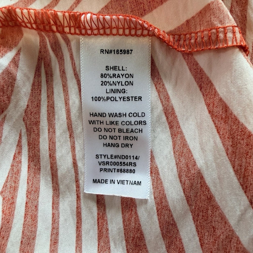Naif Women's Orange & White Palm Print Flutter Sleeve Maxi Dress Size M NWT - Picture 7 of 8